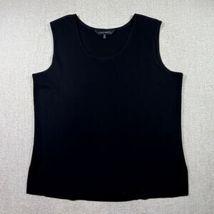 NWOT Ming Wang Women's Black XL Sleeveless Knit Stretch Layering Tank Top Casual